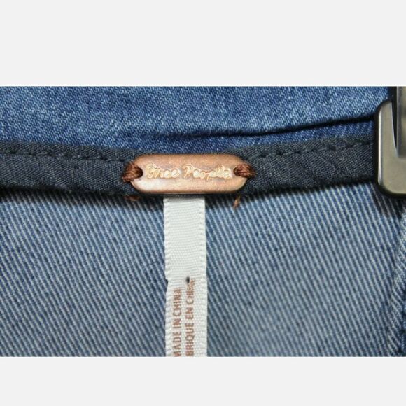 Free People Modern Femme Stretch Denim Jean Mini Skirt Women's Size 4 - Picture 7 of 7